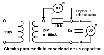 Circuito para medir capacitores de bajo valor